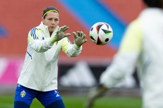 Goalkeeper Jennifer Falk of the Swedish women's national