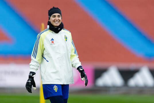 Goalkeeper Zecira Musovic of the Swedish women's national