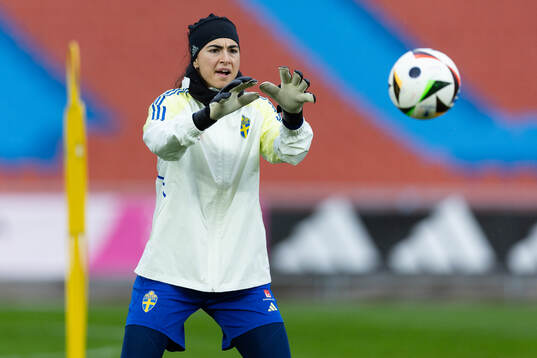 Goalkeeper Zecira Musovic of the Swedish women's national