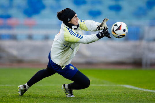 Goalkeeper Zecira Musovic of the Swedish women's national