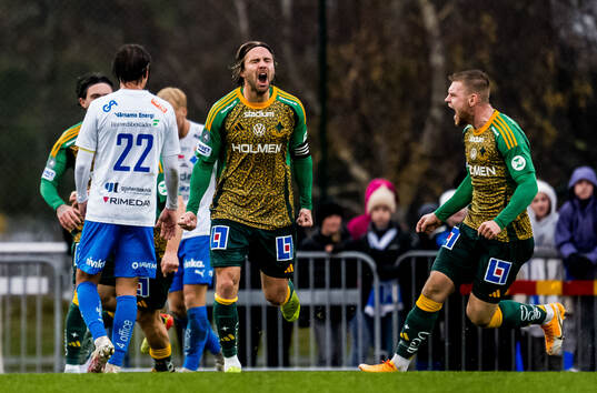 IFK Norrköpings Christoffer Nyman och Dino Salihovic jublar