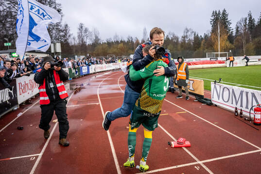 IFK Norrköpings Christoffer Nyman jublar med Erik