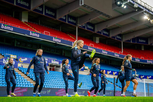 Ada Hegerberg and players of the Norwegian women's national
