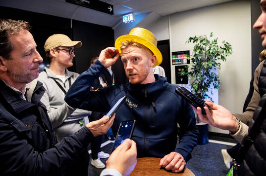 Malmö FFs Anders Christiansen på en pressträff