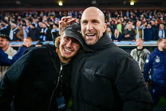 Malmö FFs tränare Henrik Rydström och Sebastian nanasi