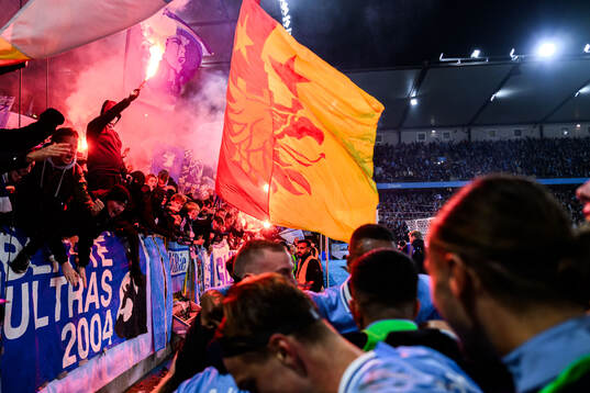Malmö FFs supportrar jublar