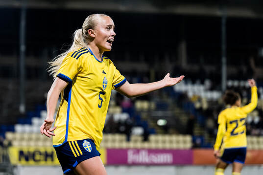 Alva Selerud of Sweden reacts