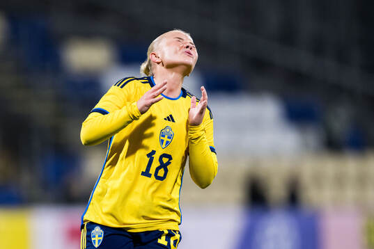 Matilda Nildén of Sweden looks dejected