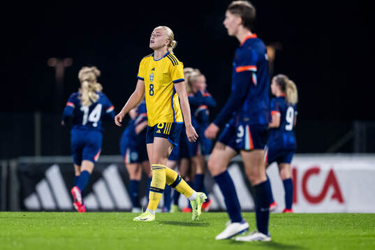 Wilma Leidhammar of Sweden looks dejected