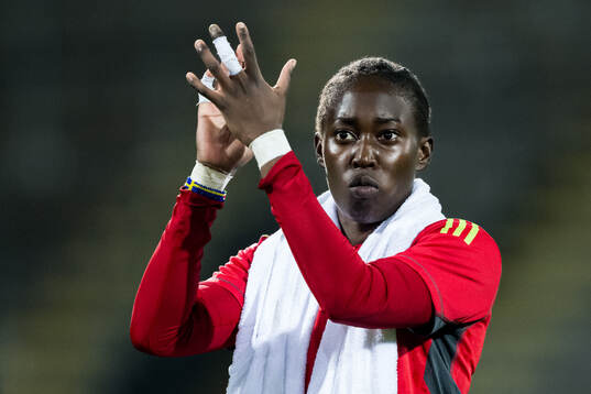 goalkeeper Angel Mukasa of Sweden