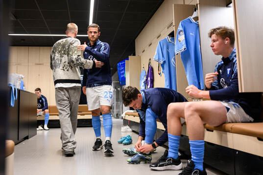 Malmö FFs Gabriel Busanello, Colin Rösler och Nils
