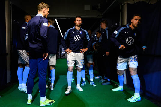 Malmö FFs Lasse Berg Johnsen och Gabriel Busanello