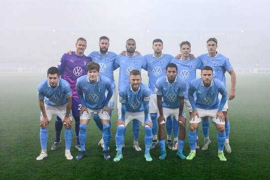 Malmö FFs startelva bestående av målvakt Johan Dahlin,