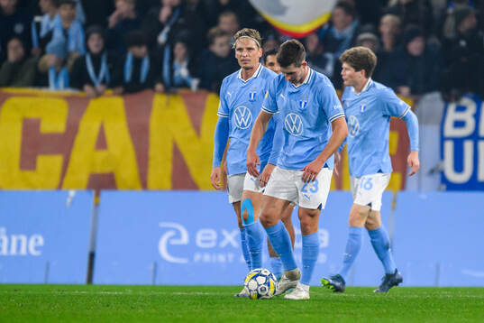 Malmö FFs Jens Stryger Larsen, Lasse Berg Johnsen och