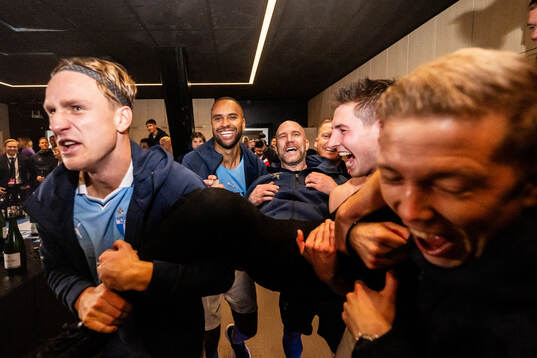 Malmö FFs Erik Botheim, Isaac Kiese Thelin, tränare