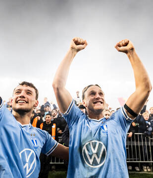 Malmö FFs Colin Rösler och Erik Botheim jublar
