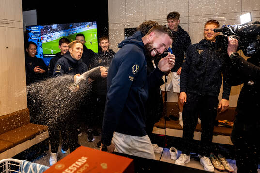 Malmö FFs Anton Tinnerholm och Pontus Jansson jublar i