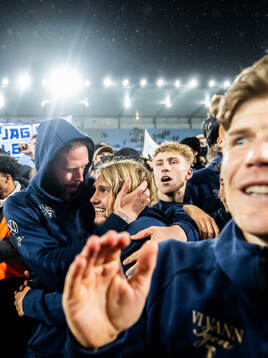 Malmö FFs Pontus Jansson och Sebastian Nanasi jublar