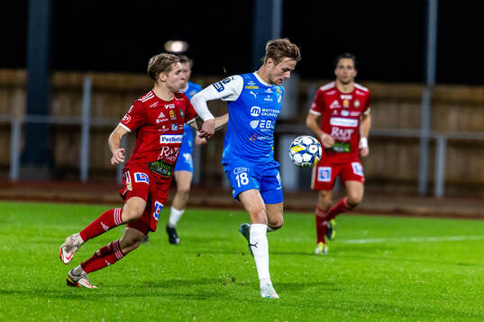 Oddevolds Gustav Forssell och Skövde AIKs Samuel Sörman