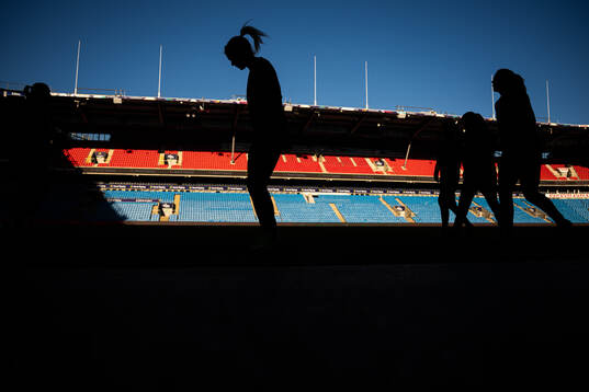 The silhouette of Ada Hegerberg of the Norwegian women's