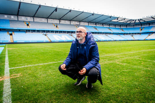 Magnus Olsson, ansvarig för fotbollsplanen