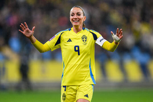 Kosovare Asllani of Sweden celebrates