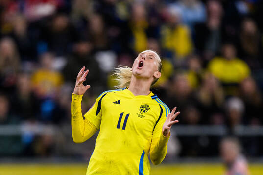Stina Blackstenius of Sweden looks dejected
