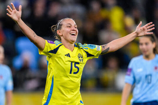 Julia Zigiotti Olme of Sweden celebrates