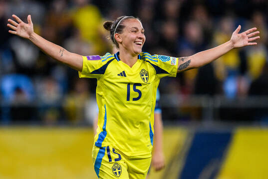 Julia Zigiotti Olme of Sweden celebrates