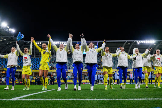Players of Sweden celebrate