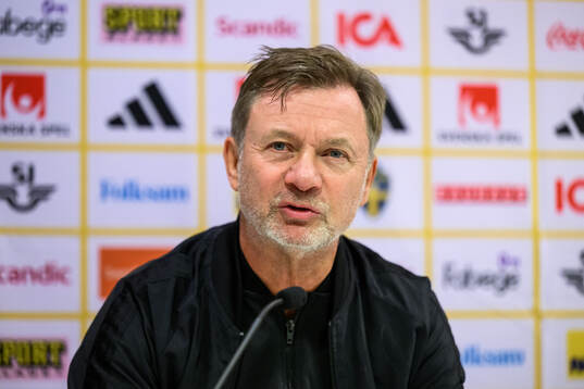 Head coach Peter Gerhardsson of Sweden at a press conference