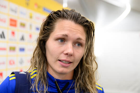 goalkeeper Jennifer Falk of Sweden