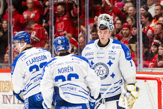 Leksands målvakt Marcus Gidlöf deppar