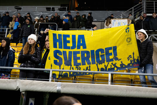 Supporters of Sweden celebrate