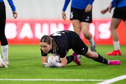 Goalkeeper Irina Kozljajeva of Estonia