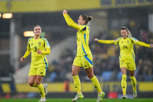 Filippa Angeldahl of Sweden celebrates
