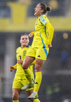 Filippa Angeldahl of Sweden celebrates