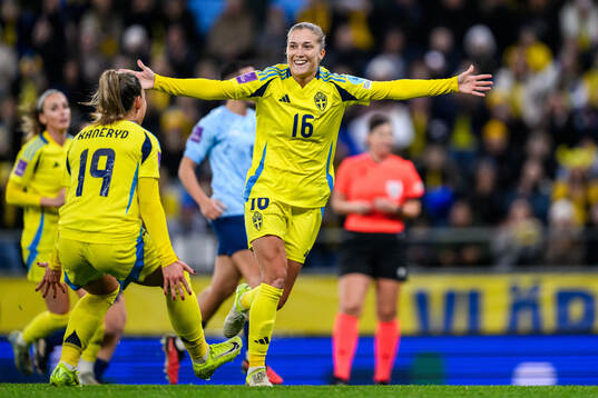 Filippa Angeldahl of Sweden celebrates