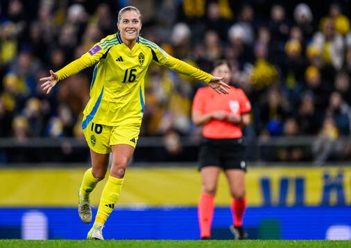 Filippa Angeldahl of Sweden celebrates