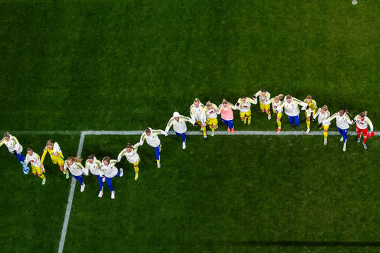 Players of Sweden celebrate