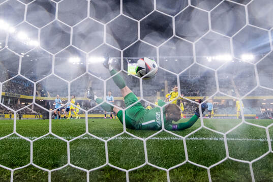 Filippa Angeldahl of Sweden (not pictured) scores 1-0