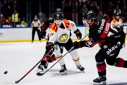 Brynäs Linus Lindblom och Malmö Redhawks Matias Lassen