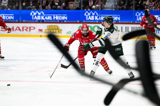 Timrås Jeremy Boyce-Rotevall och Färjestads Viktor Lodin