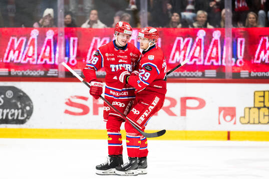 Timrås Simon Forsmark och Filip Hållander jublar