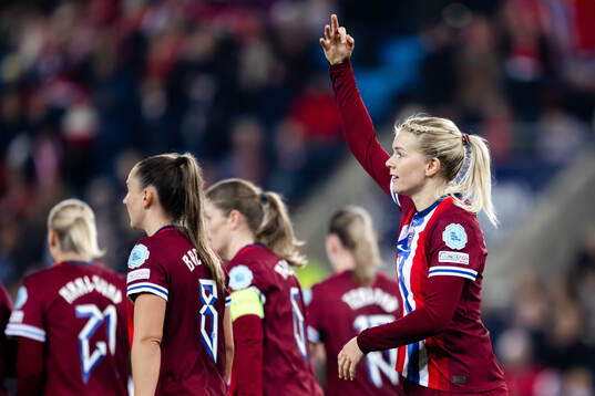 Ada Hegerberg of Norway celebrates the 3-0 goal