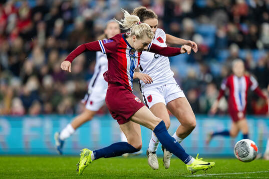 Ada Hegerberg of Norway scores the 3-0 goal