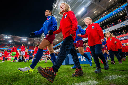 Tuva Hansen of Norway enters the pitch