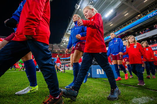 Guro Bergsvand of Norway enters the pitch