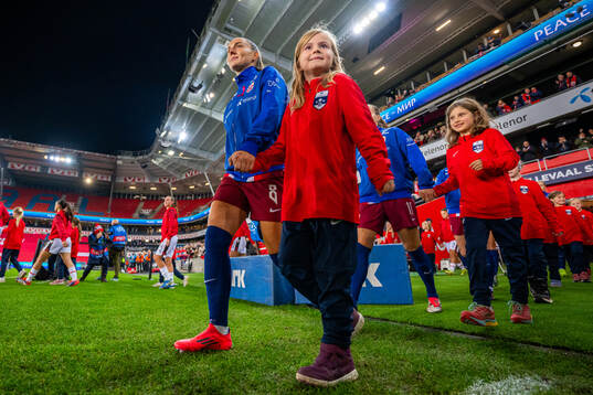 Vilde Bøe Risa of Norway enters the pitch