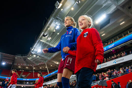 Ada Hegerberg of Norway enters the pitch